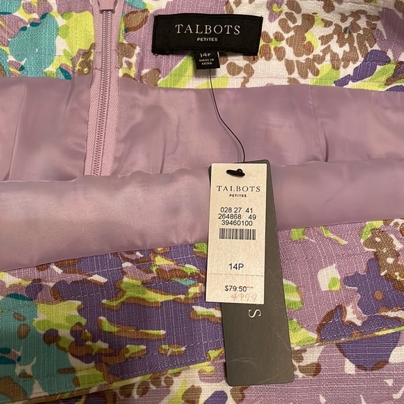 Talbots Watercolor Stretchy Floral Skirt - Picture 4 of 5
